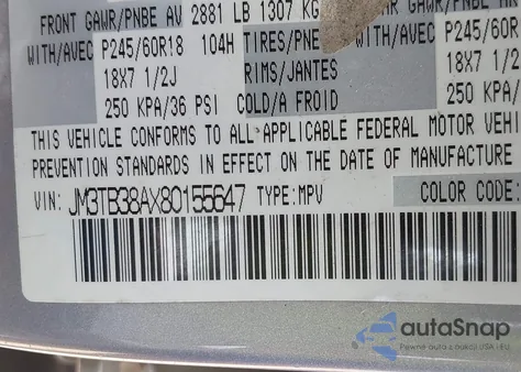 2008 Mazda Cx-9 Sport from USA, damaged, VIN JM3TB38AX80155647